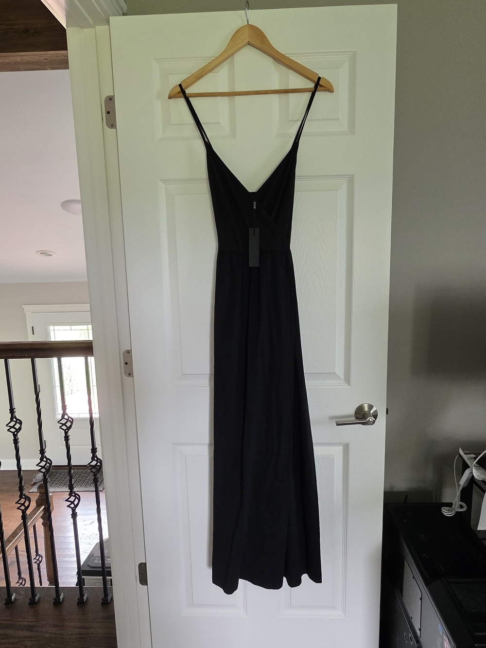 Black Spaghetti-Strap Maxi Dress
